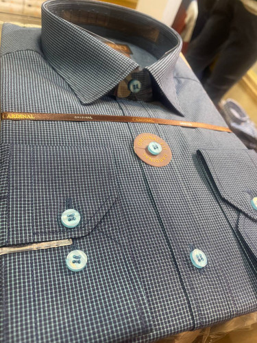 پیراهن پارچه آرو چهارخانه ریز