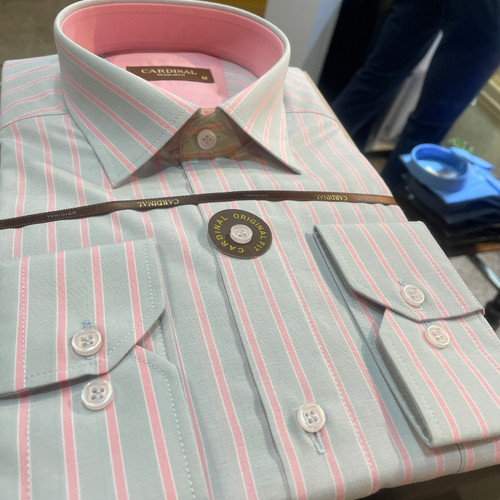 پیراهن آستین بلند پارچه نخ ترک طرح راه راه تک جیب