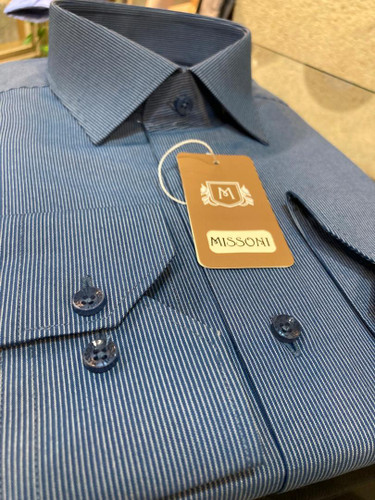 پیراهن آستین بلند راه راه ریز پارچه آرو تک جیب