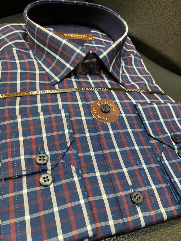 پیراهن چهارخانه پارچه آرو تایلندی تک جیب