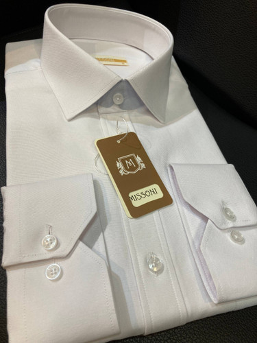 پیراهن آستین بلند تک جیب سفید قاپک افسری