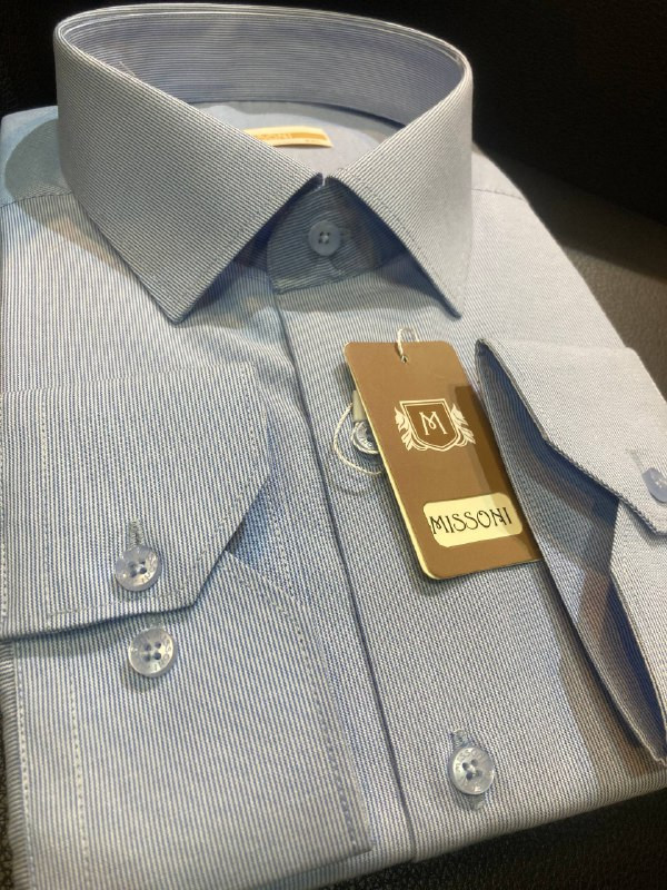 پیراهن آستین بلند راه راه ریز تک جیب طرح دیپلمات