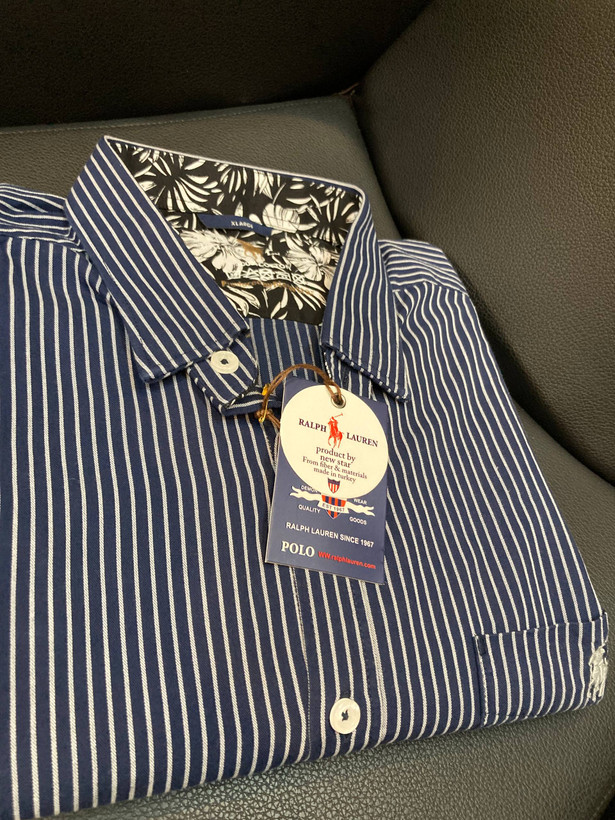 پیراهن آستین بلند نخ پنبه طرح راه راه تک جیب