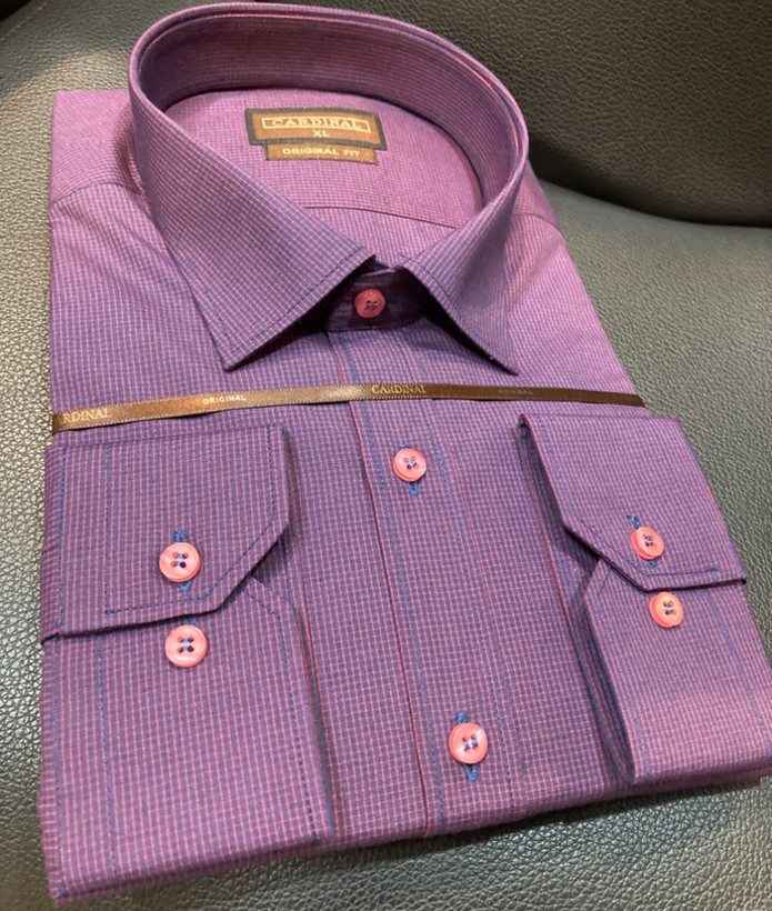 پیراهن آستین بلند چهارخانه ریز